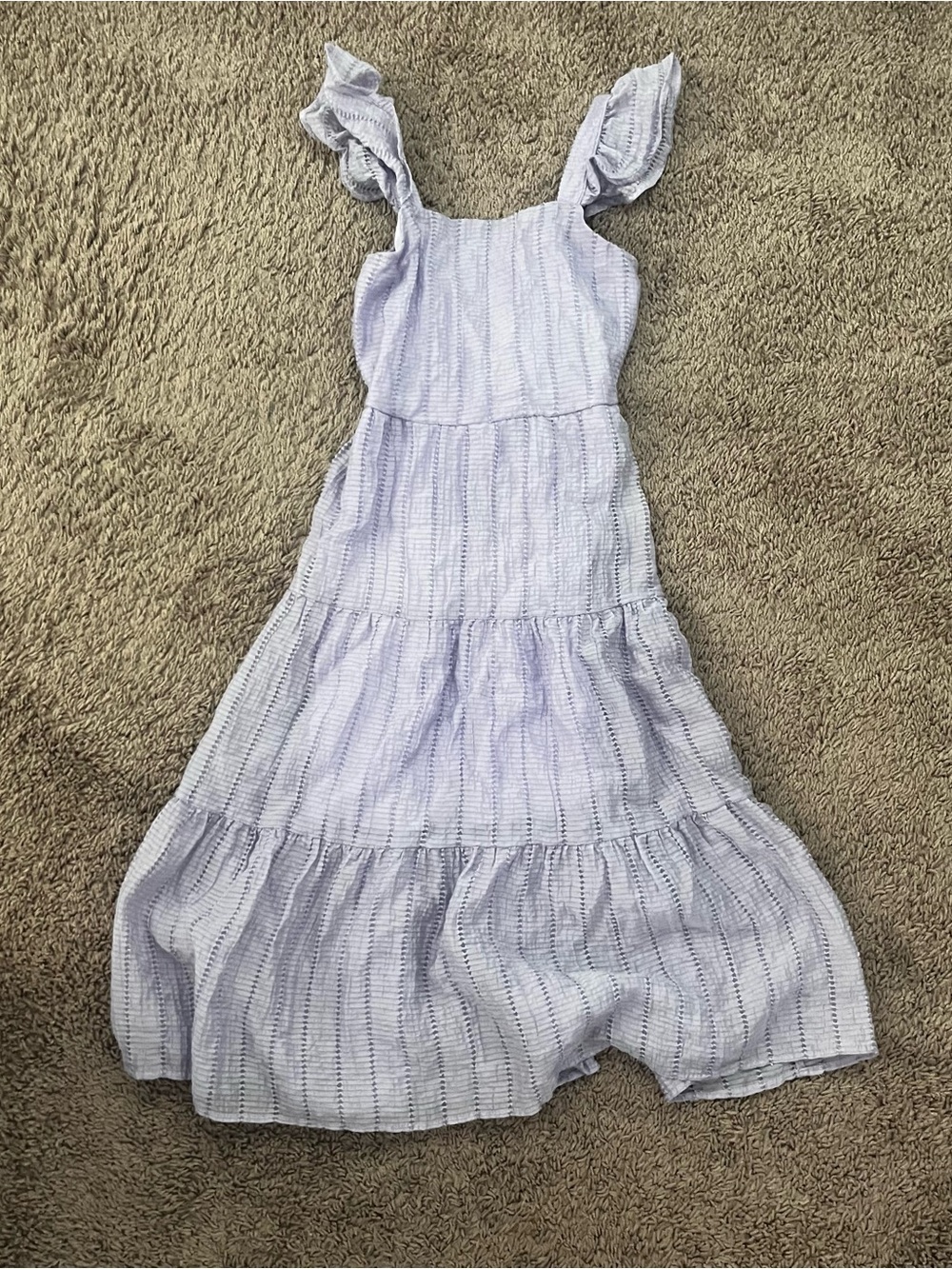 Love Squared Girls Light Lavender Ruffle-Strap Tiered Dress